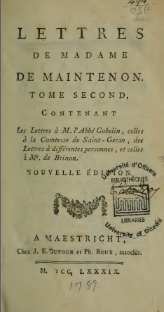 Lettres de madame de Maintenon tome3 par Madame de Maintenon