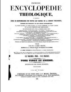 Encyclopdie thologique, tome vingt et unime.Dictionnaire des ordres religieux,, tome deuxime par Abb Migne