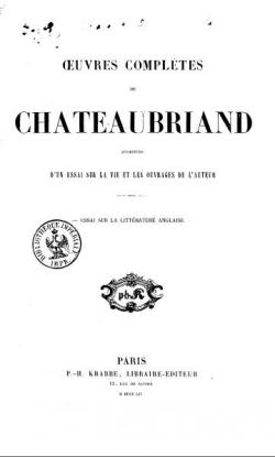 Essai sur la littrature anglaise par Franois-Ren de Chateaubriand