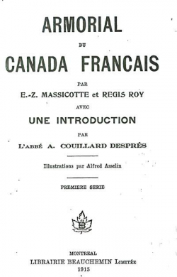Armorial Du Canada Franais par Edouard-Zotique Massicotte