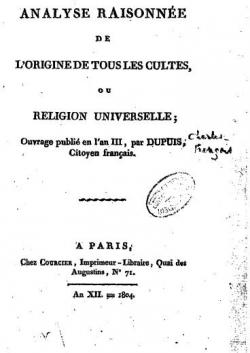 Analyse raisonne de l'origine de tous les cultes ou religion universelle par Antoine-Louis Claude Destutt de Tracy