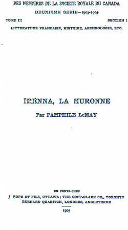 Irenna, la Huronne par Pamphile Le May
