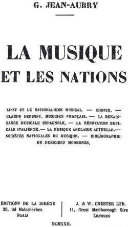 La musique et les nations - Georges Jean-Aubry - Babelio