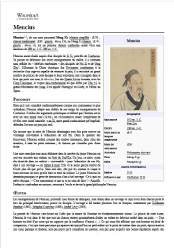 Mencius biographie par Source Wikipdia
