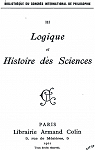 Bibliothque du Congrs international de philosophie Vol. 3 : Logique et Histoire des Sciences par International Congress of Philosophy