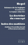 Science de la logique : la doctrine du concept : Index des matires par Labarrire