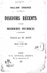 William Crookes. Discours rcents sur les recherches psychiques, traduits par M. Sage par Crookes